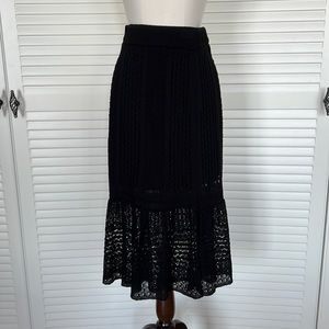 Black knit pencil skirt